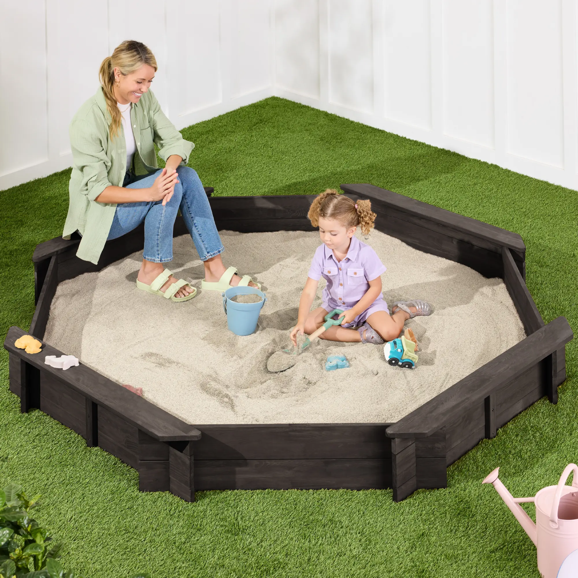 Best Choice Products Kid's Octagonal Wooden Outdoor Sandbox w/ Benches, 8 Seats, Cover, XL Sandpit, Liner Best Choice Products Kid's Octagonal Wooden Outdoor Sandbox w/ Benches, 8 Seats, Cover, XL Sandpit, Liner