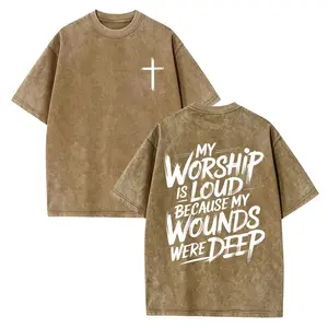 My Worship Is Loud Because My Wounds Were Deep Unisex Washed Christian Shirt, Christian Scripture T-Shirt, Vintage Retro Washed Shirt Double Sided Printed