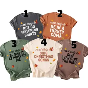Comfort Color Family Thanksgiving Shirts, Most Likely to, Funny Thanksgiving Party, Thanksgiving Shirt, Matching Thanksgiving Tee, Custom Group Shirts