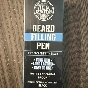 Viking Revolution Beard Filling Pen 2-Pack with Brush Waterproof Long-Lasting for Men Includes 4 Replacement Tips Black Brown Light Reddish Brown