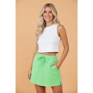 Essential French Terry Drawstring Mini Skort