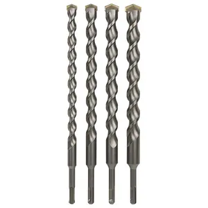 4-Piece 12 Inch SDS Plus Bit Set, Carbide Tipped, Bits for Brick, Stone, Concrete (5/8" x 12", 3/4" x 12", 7/8" x 12", 1" x 12")