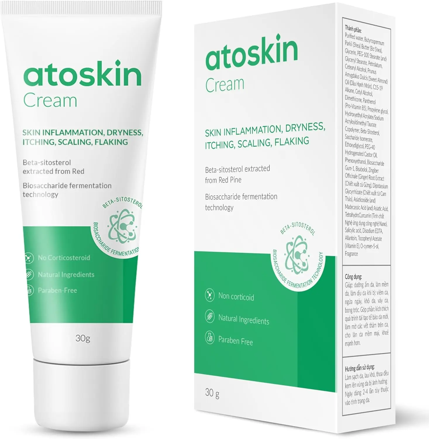 Atoskin Eczema Cream, Psoriasis & Folliculitis Soothing Lotion, For Drying, Itching and Dermatitis Irritation, Gentle Moisturizer For Adults & Kids with Shea Butter & Sweet Almond Oil