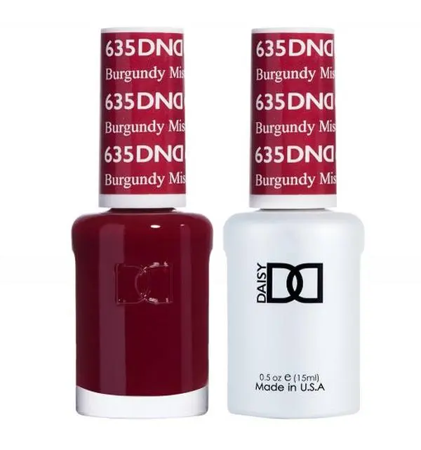 DND Gel Nail Polish & Nail Lacquer - #635 Burgandy Mist 0.5 floz