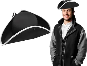 - Colonial Tricorn Pirate Hat - Adult Women and Mens Pirate Hat - Pirate Costume Accessory Colonial Hat