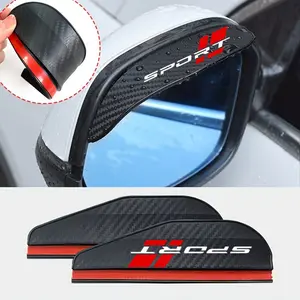 2-Piece Sporty Emblem Design Car Rearview Mirror Rain Visor Sunshade Waterproof Cover Compatible with Audi Bmw Mercedes Vw Ford