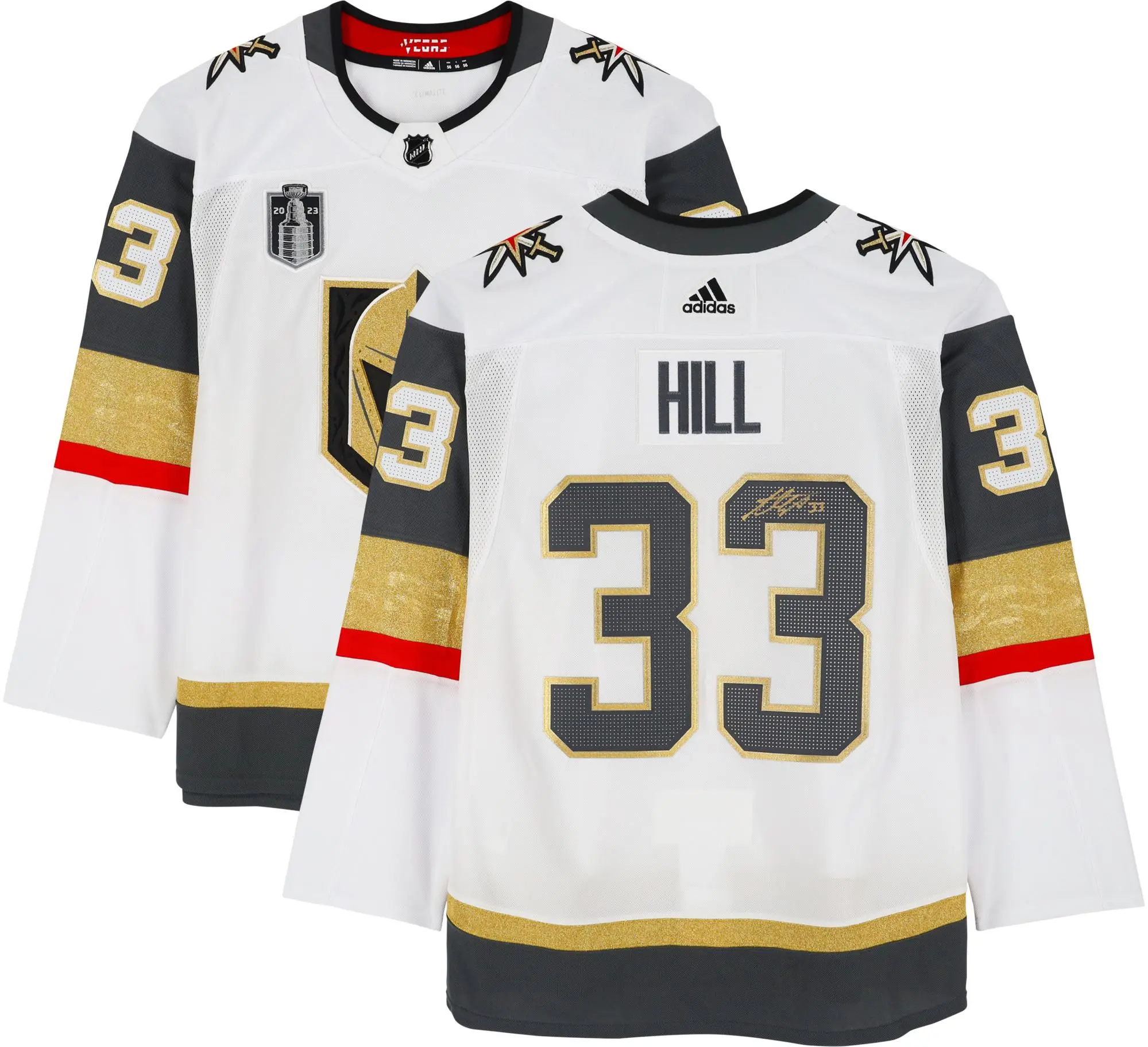 Adin Hill Vegas Golden Knights Autographed White Adidas Authentic Jersey with 2023 Stanley Cup Final Patch - Fanatics Authentic Certified