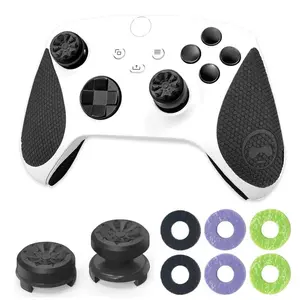 Thumbsticks Precision Rings | Aim Boost Kit for Xbox One and Xbox Series X Controllers | Includes Performance Black-Purple Thumbsticks | 6 Pcs Silicone Precision Rings