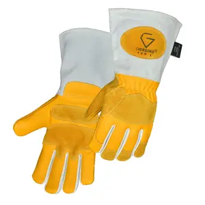 GIORGINO Stick Welding Gloves Premium Cow Leather 5" Split Cuff Foam Lining for Heat & Spark Protection Comfortable Durable