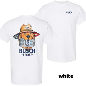 Busch Light Fishing Dog Tshirt – Funny Beer Graphic Tee for Men, Outdoor Summer Shirt with Can & Hat Design, Country BBQ Lake Day Drinking Apparel Cotton Green