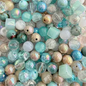 Acrylic Bead Color Mix 16mm Round Beads for Jewelry Making DIY Projects Pens Phone Chains Keychains Bag Charms