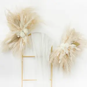 Set of 2 Floral Pampas Grass Wings, Decor for Bridal Shower, Home, Nursery Decor, Baby Shower Decor, Business Wall Decor
