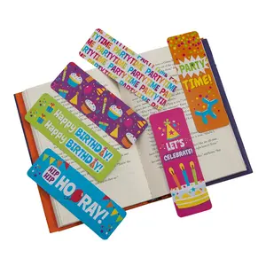 2" x 6" Bulk 48 Pc. Happy Birthday Laminated Cardstock Bookmarks