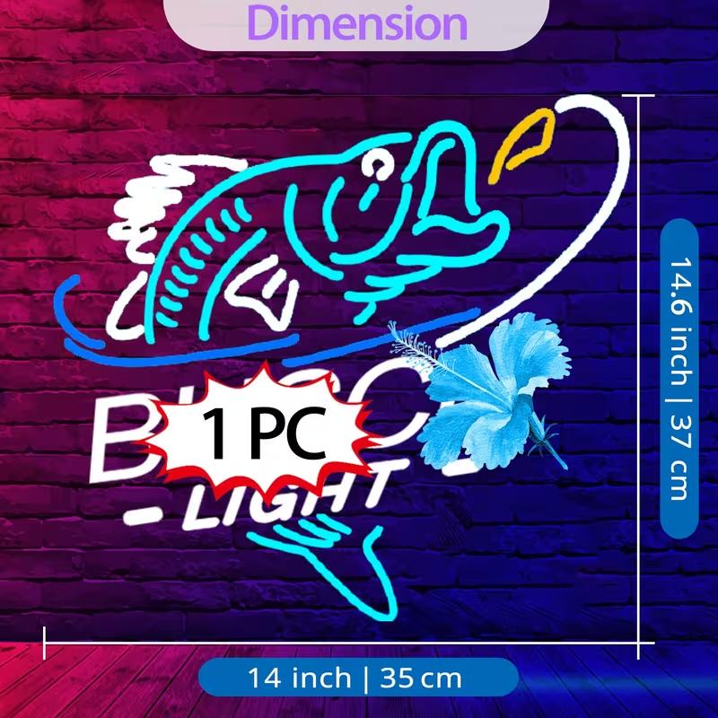 Neon Beer Sign - Commercial Illuminated LED Beer Neon for Man Cave, Party Decorations & Home Bar Wall - USB-Powered, Plastic Fixture, Party Wall Decor