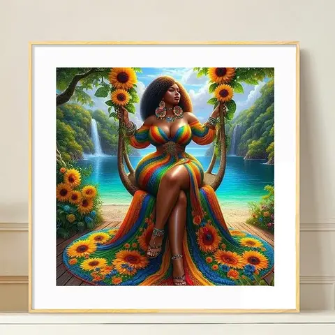 Women Portrait Tree Flower Scenery Diamond Painting DIY Kits Without Frame,Full Round Diamond Mosaic With Tools Home Bedroom Wall Artwork Crafts