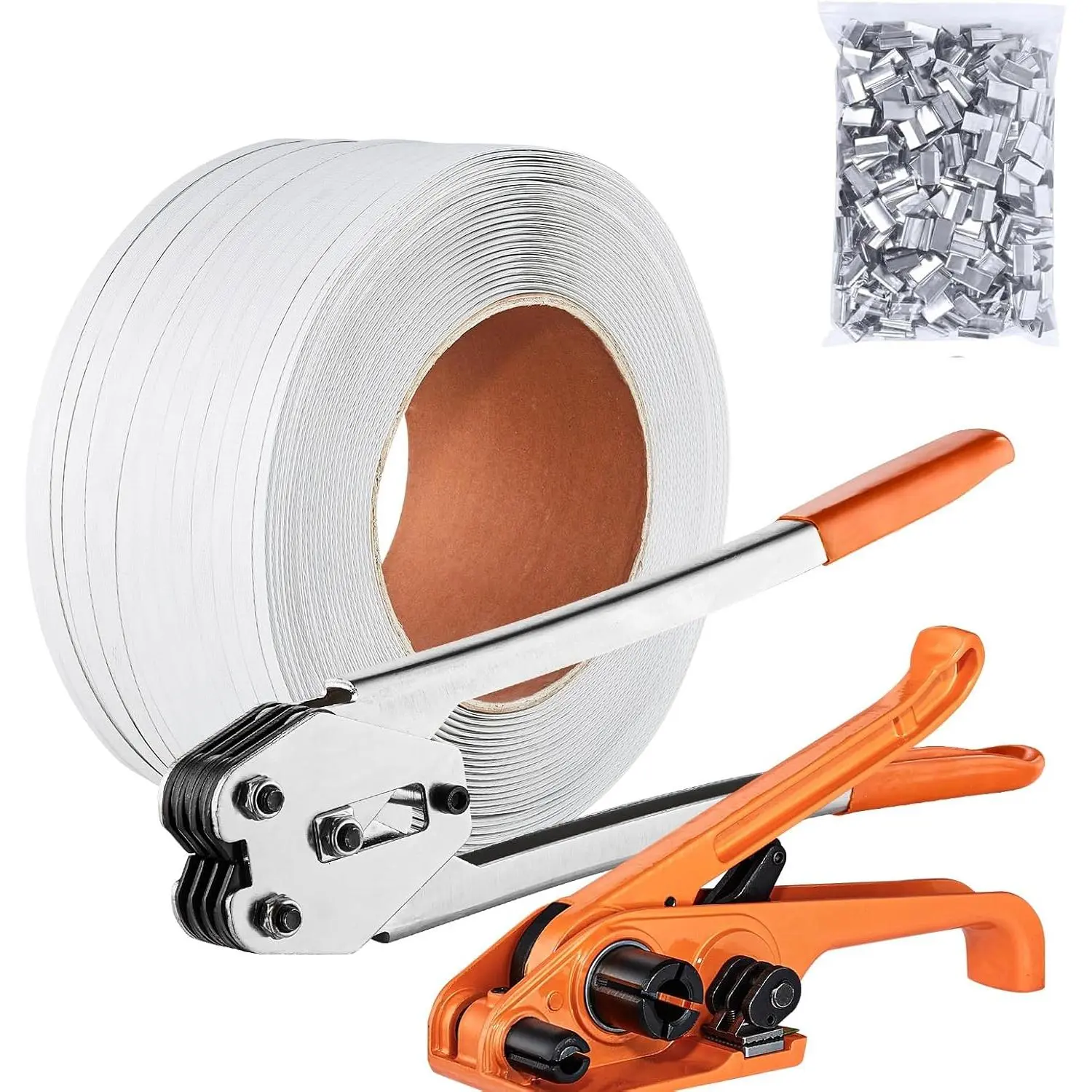 PP Banding Strapping Kit with Strapping Tensioner Tool, Banding Sealer Tool, 328 ft Length, 100 Metal Seals, Pallet Packaging Strapping Banding Kit, Banding Packaging Strapping for Packing