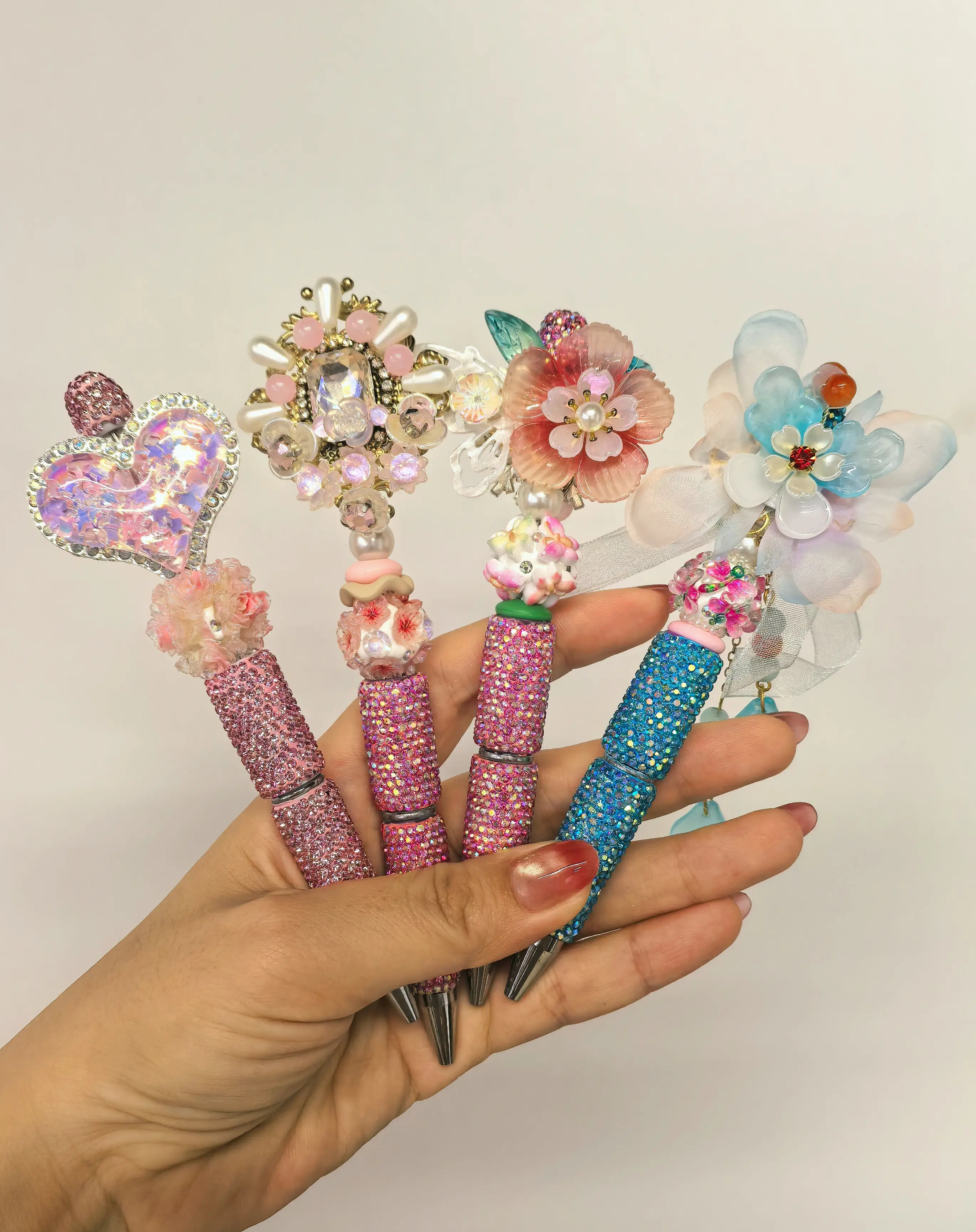 Bling short fancy DIY pens,butterfly,flower,heart short fancy pens