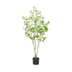 【Christmas Gift】Artificial Ficus Tree, Large Simulated Ficus Tree With Smooth And Shiny Leaves, Faux Plants For Living Room Bedroom Office Balcony Corner Decor Decorative Fruit Nature