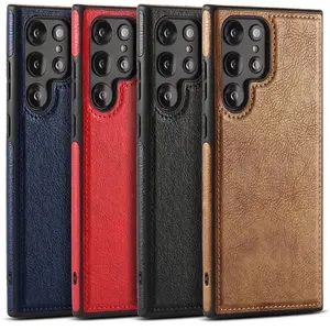 Shockproof Luxury Slim Leather Defender Case Cover For Samsung Galaxy S24 / Galaxy S24+Plus / Galaxy S24 Ultra / Stylish Collection Case Protection  Durable Protector Protective