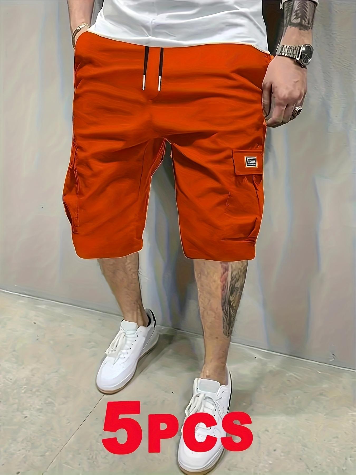 Men’s 5-Pack Cargo Shorts, Summer Trendy Casual Shorts, Multi-Pocket Design, Durable Fabric, Anti-Pilling, Wear-Resistant, Tear-Resistant, Comfortable and Breathable, Stylish and Versatile, Suitable for Outdoor Leisure