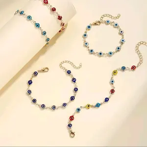 Unisex Adjustable Evil Eye Anklet - Multiple Color Options, Suitable for Casual & Formal Occasions, Inclusive of Unisex Names