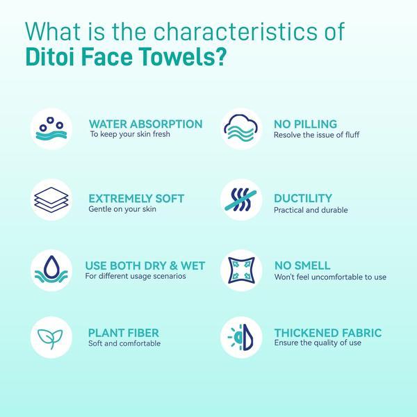 Disposable Face Towels XL 10"x12" – Ultra Soft Makeup Remover Dry Wipes for Sensitive Skin, 50 Count (1 Pack)