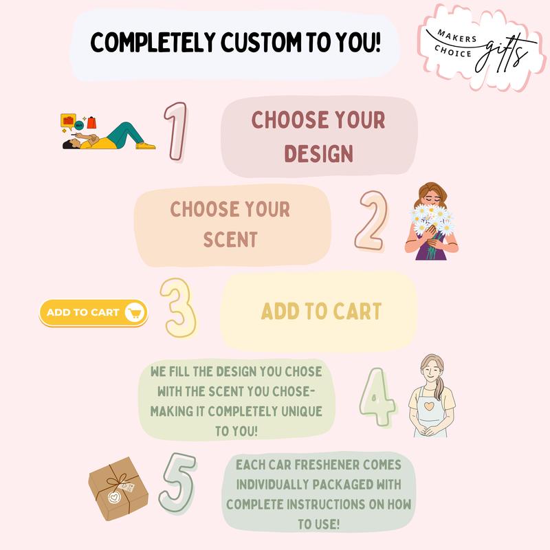 Holiday Scented Car Air Freshener Long Lasting Scented Diffuser for Rearview Mirror Clean Ingredients, Stocking Stuffer, Christmas Hanging Car Diffuser