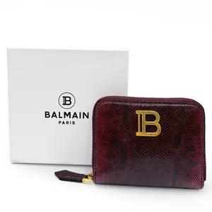 Balmain Zip-Around Wallet | Embossed Leather Luxury
