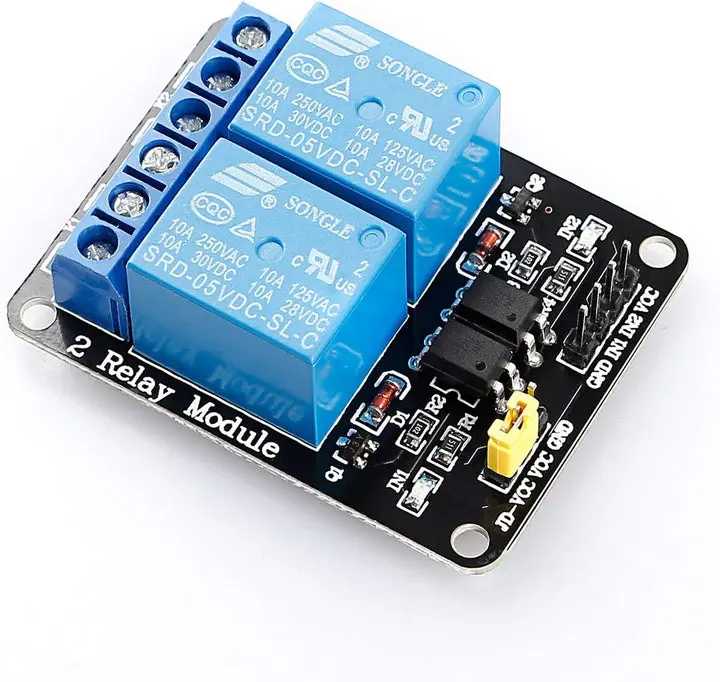 2-Channel DC 5V Plastic Relay Module, Low-Level Trigger, Audio-Ready Equipment for Raspberry Pi Arm Devices