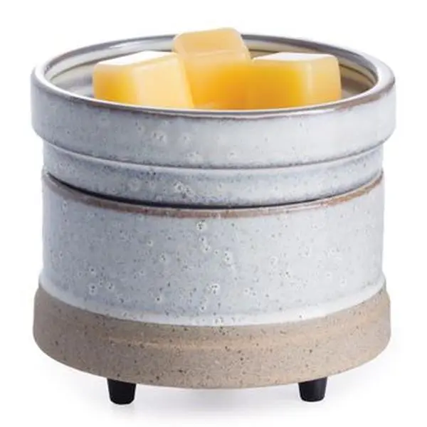 Rustic White Candle Warmer with Dish - Home Decor Jar Freshener for Scented Wax, Aroma Diffuser for Home Users by Candle Warmers
