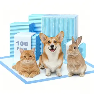 New Pet Puppy Pad - 23.6"x23.6" 100 Pack, Super Absorbent Waterproof, Odor Eliminating, Leak-Proof, 6-Layer Ultra Charcoal Dog Training Pads, Disposable Pee Pad for Puppies, Dogs, Cats & Rabbits