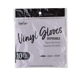 Salon Care Large Black Vinyl Gloves 10ct