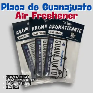 3 pcs Plaquita Estados de Mexico Air Fresheners AROMA MEJORADO Blue Ocean Aomatizante Auto Placas de  Mexico