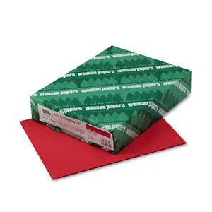 Wausau Papers Durable 65lb Heavyweight Laser-Ready Astrobrights Colored Card Stock, 8.5x11 Inches, Re-Entry Red, 250-Sheet Pack, Durable Cardstock