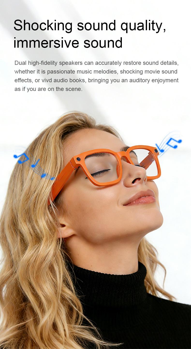Smart Bluetooth Glasses with HD Camera, 1200p Video Recording Wearable Smart Glasses, Anti-shake Shooting Outdoor Sports Camera Sunglasses, Multifunctional Wireless Audio Glasses with Intelligent Voice Assistant, Built-in Earphone Anti-blue Light Eyeglass Smart Bluetooth Glasses with HD Camera, 1200p Video Recording Wearable Smart Glasses, Anti-shake Shooting Outdoor Sports Camera Sunglasses, Multifunctional Wireless Audio Glasses with Intelligent Voice Assistant, Built-in Earphone Anti-blue Light Eyeglass