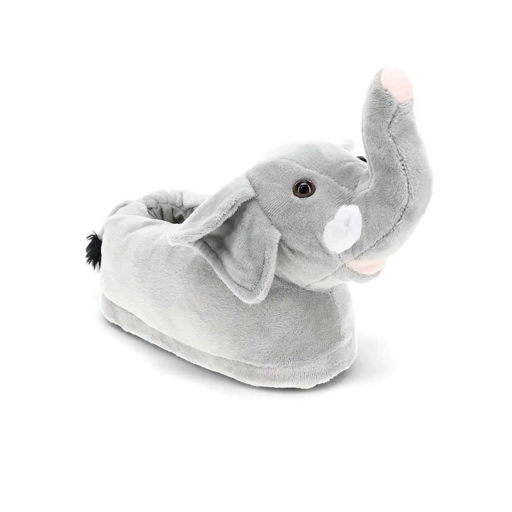 Gus the Gray Elephant Plush Animal Slippers - Adorable Design, Supreme Comfort, Non-Slip Sole, Perfect Gift for Animal Lovers