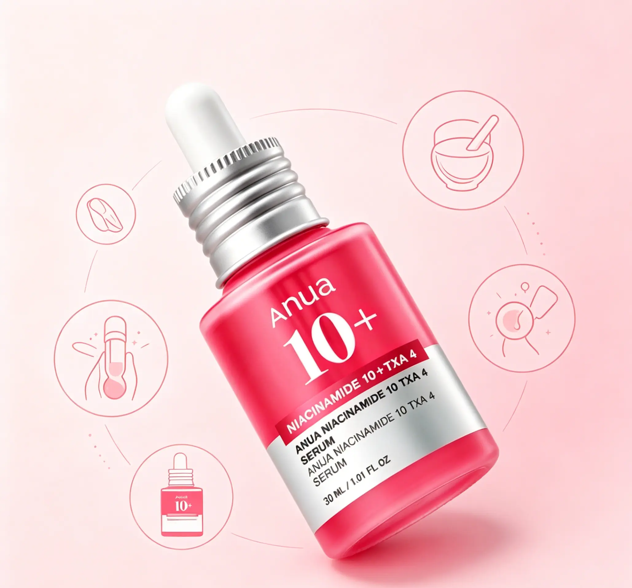 Anua 10% Niacinamide & 4% TXA Serum, Daily Treatment for a Radiant and Flawless Complexion, Uneven Skin Tone Corrector, 30ml