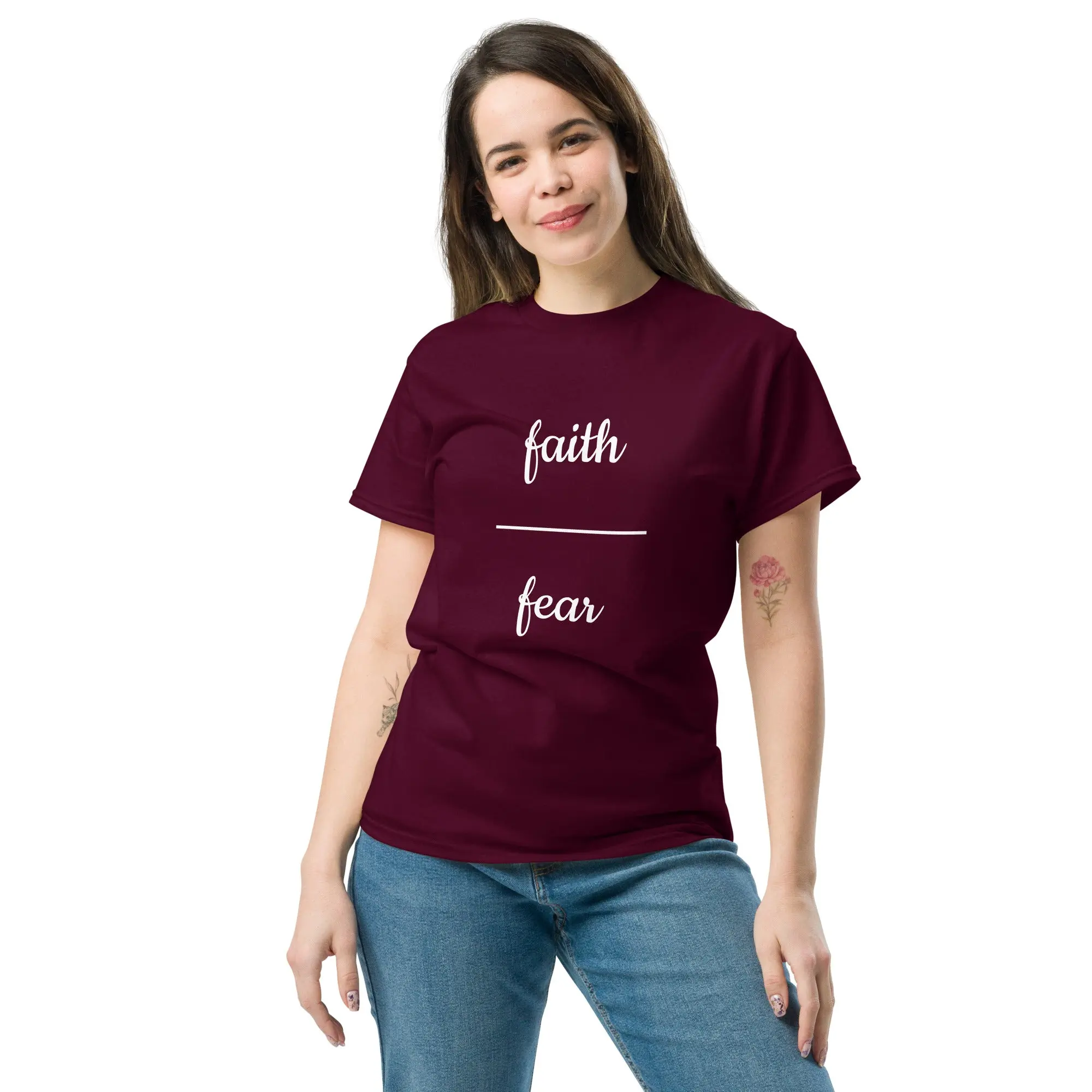 Faith Over Fear T-Shirt - 100% Cotton Unisex Tee with Scripture Inspiration & Breathable Fabric for Casual Wear