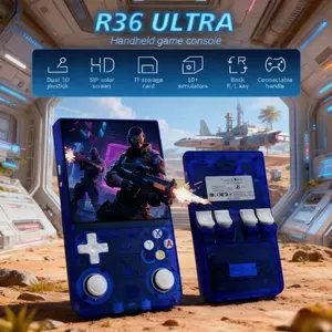 R36ultra Retro Game Console, Dual Joysticks, 4 Inch IPS Display, TF Card Slot, USB-C Charging, Portable Handheld Mini Gaming Machine, Rechargeable Game Console