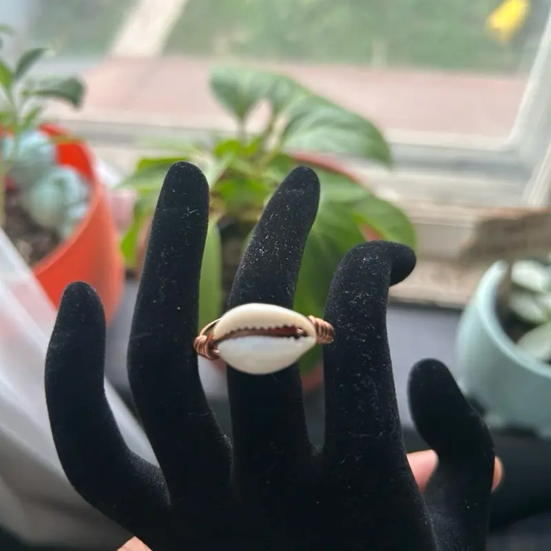 Cowrie Shell Copper Ring