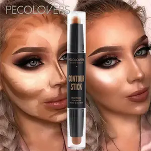 Dual-Ended Contour Stick,Light/Medium Highlighter & Contour Makeup Palette,Brightening Effects
