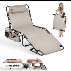 VINGLI Oversized Tanning Chair with Face Hole & Carrying Bag, Beach Lounge Chair Outdoor for Adults, Folding Lounge Chair for Sun Tanning, Laying Out Chairs for Tanning Lounger Outside, 475lbs