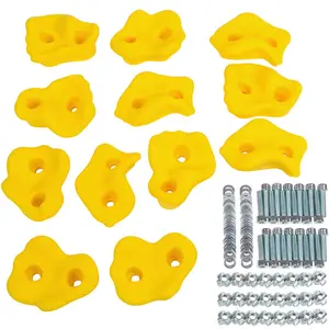 Swing Set Stuff Inc. Textured Rock Holds Set Of 12 With Mounting Hardware - Yellow