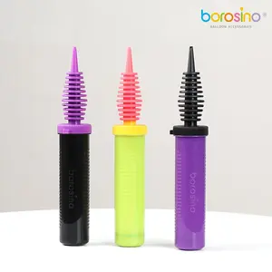 Borosino Double Action Hand Pump B111 for 1" (160) Balloons Purple with Black Accent Efficient Inflation Tool for Events Parties