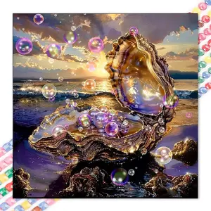 1 set of DIY diamond painting kit, 5D diamond art set, DIY decoration pearls, shells, foam mosaic, diamond art, DIY art home decor, Diamond Art Tools
