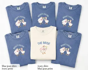Comfort Colors Bride's Squad Bridesmaid T-Shirt, Bridal Party Gift, Silly Goose Bride Shirt, Wedding Day Getting Ready, Funny Bachelorette Merch