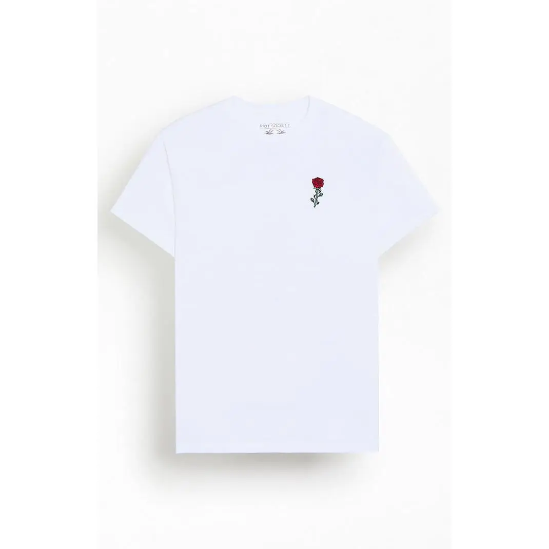 Riot Society Men's Barbwire Rose Embroidered T-Shirt - Multicolor