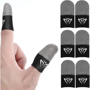 6 count Gaming Finger Sleeves Anti  Gaming Thumb Sleeve  Fiber Thin Mobile Finger Protectors Smooth Feel Gamer Gloves Accessories for  Touchscreen Devices Tablet Phone