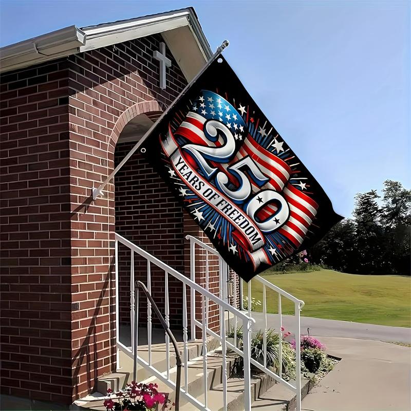 1pc 250th Anniversary of Freedom American 250th Anniversary Premium Polyester Flag | Reinforced Metal Ring, Sizes 3x5 Feet to 4x6 Feet, Suitable for Garden Home and Patriotic Display
