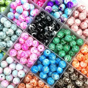 10mm Mixed Color Bead (20pcs/set), DIY Mix Beads, Round Bead for DIY Keychain, Friendship Bracelet, Necklace, Creative Handmade Bead for Jewelry Making